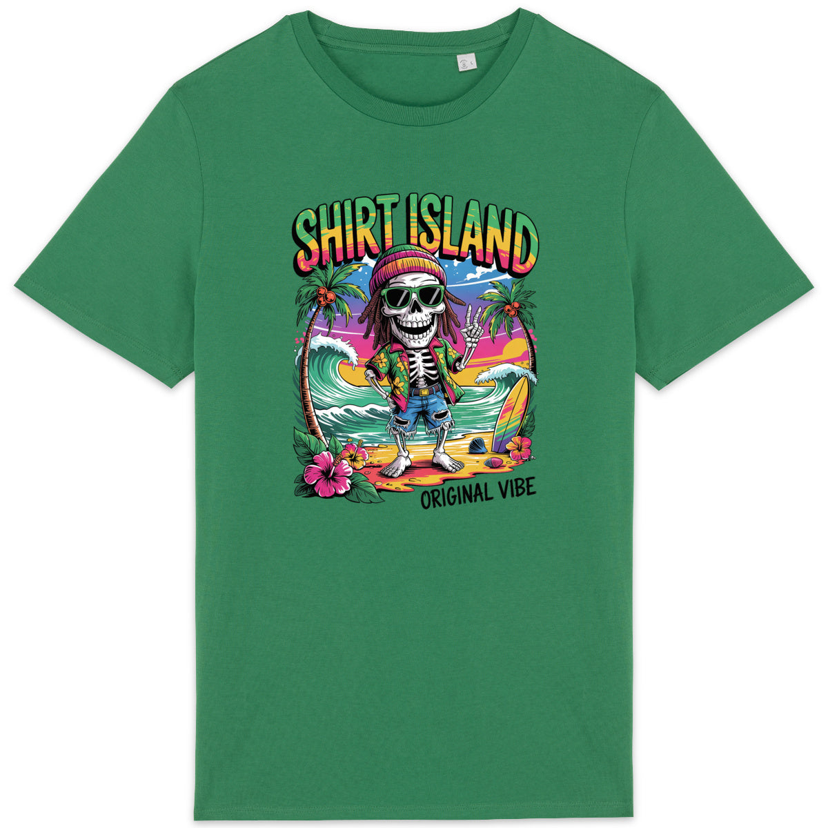 TEE SHIRT BIO PREMIUM SURF RASTA ORIGINAL VIBE SHIRT ISLAND VERT