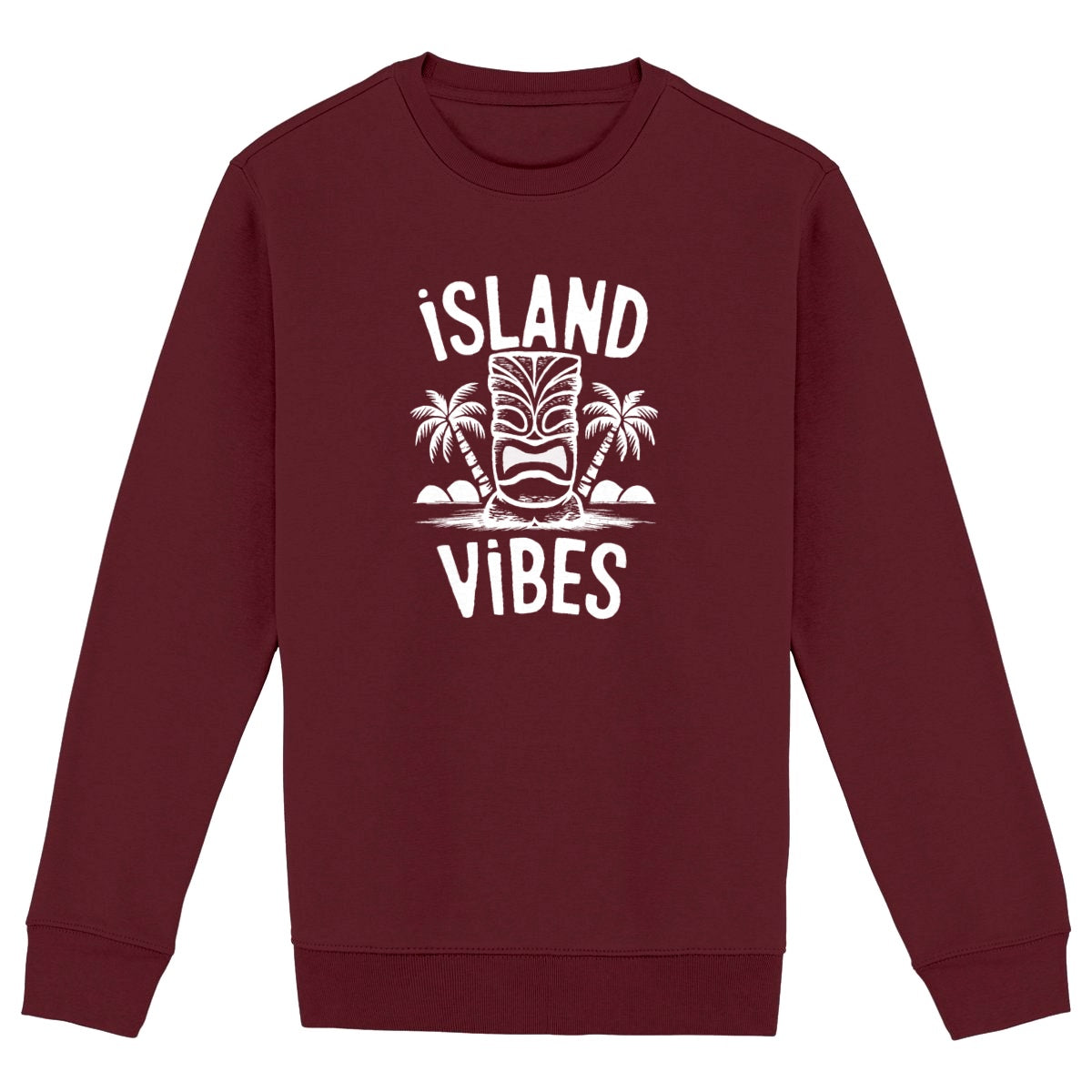 SWEATSHIRT BIO PREMIUM ISLAND VIBES SHIRT ISLAND SURF BORDEAUX