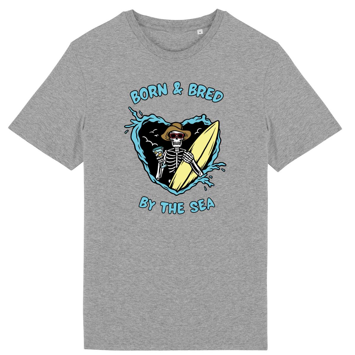 TEE SHIRT PREMIUM BIO BORN & BRED SHIRT ISLAND SURF GRIS