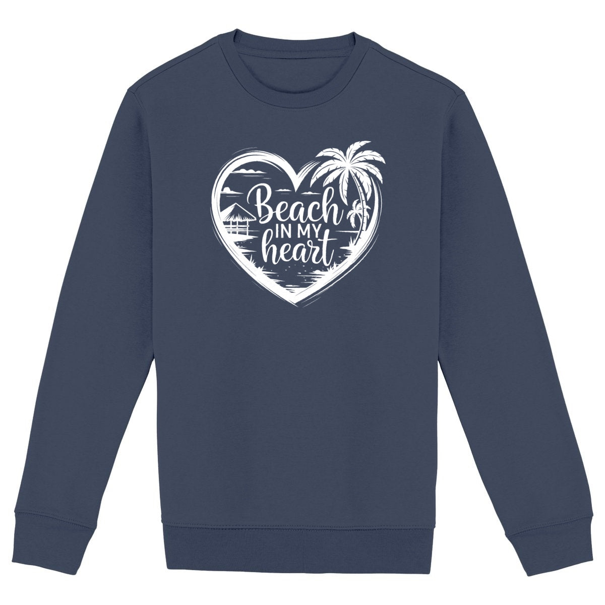 SWEATSHIRT BIO PREMIUM BEACH IN MY HEART FEMME SHIRT ISLAND SURF MARINE