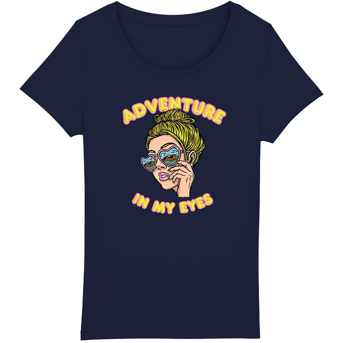 TEE SHIRT BIO PREMIUM FEMME SURF ADVENTURE IN MY EYES SHIRT ISLAND MARINE