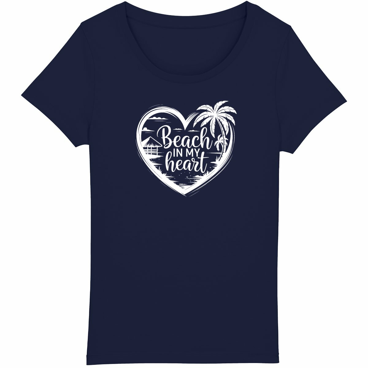TEE SHIRT BIO PREMIUM SURF BEACH IN MY HEART FEMME SHIRT ISLAND MARINE