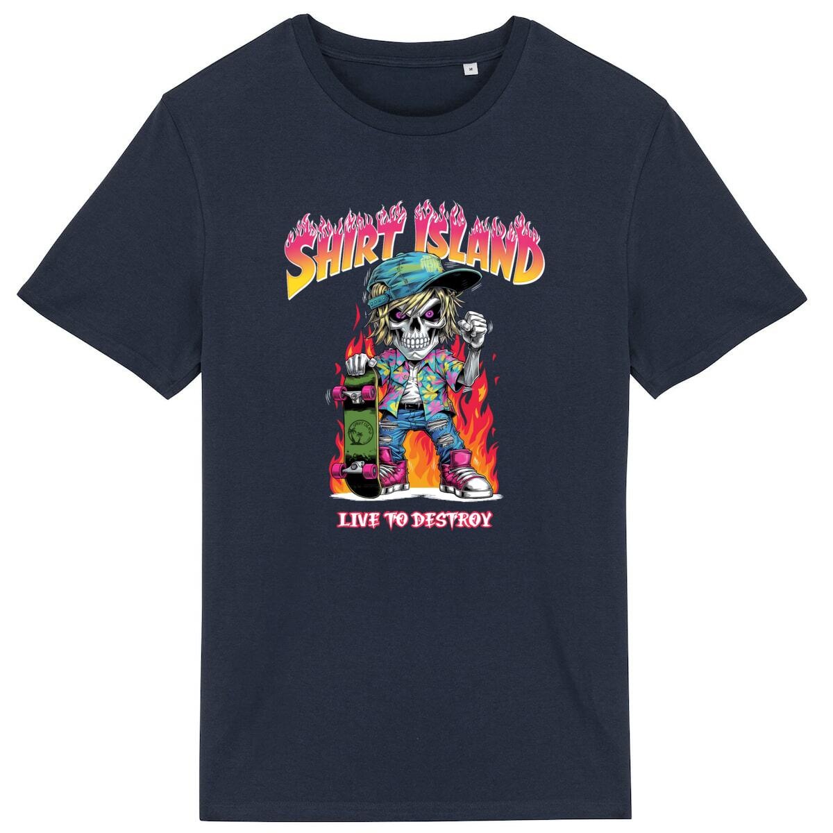TEE SHIRT BIO PREMIUM SKATE SHIRT ISLAND LIVE TO DESTROY MARINE