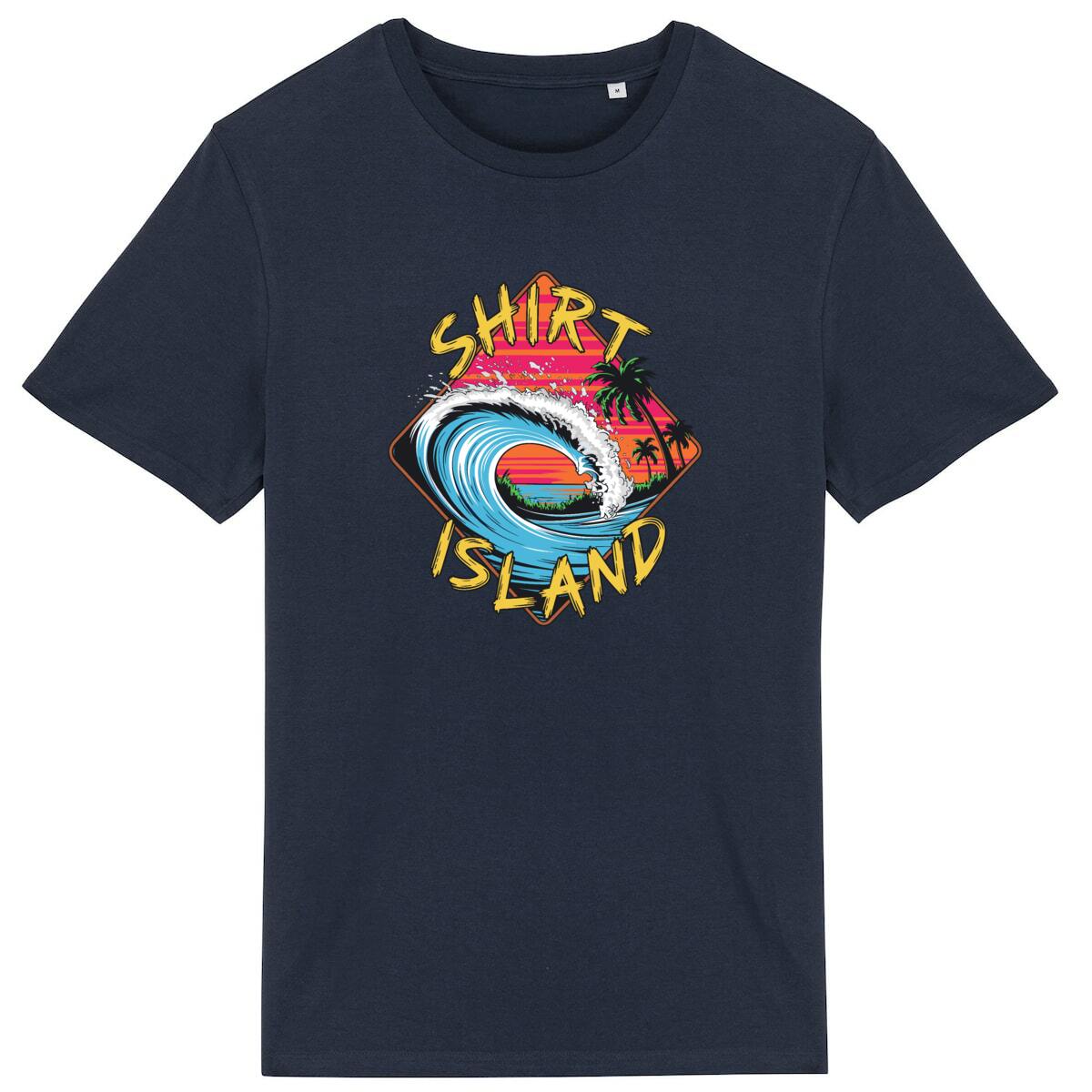 TEE SHIRT BIO PREMIUM SURF SHIRT ISLAND WAVE MARINE