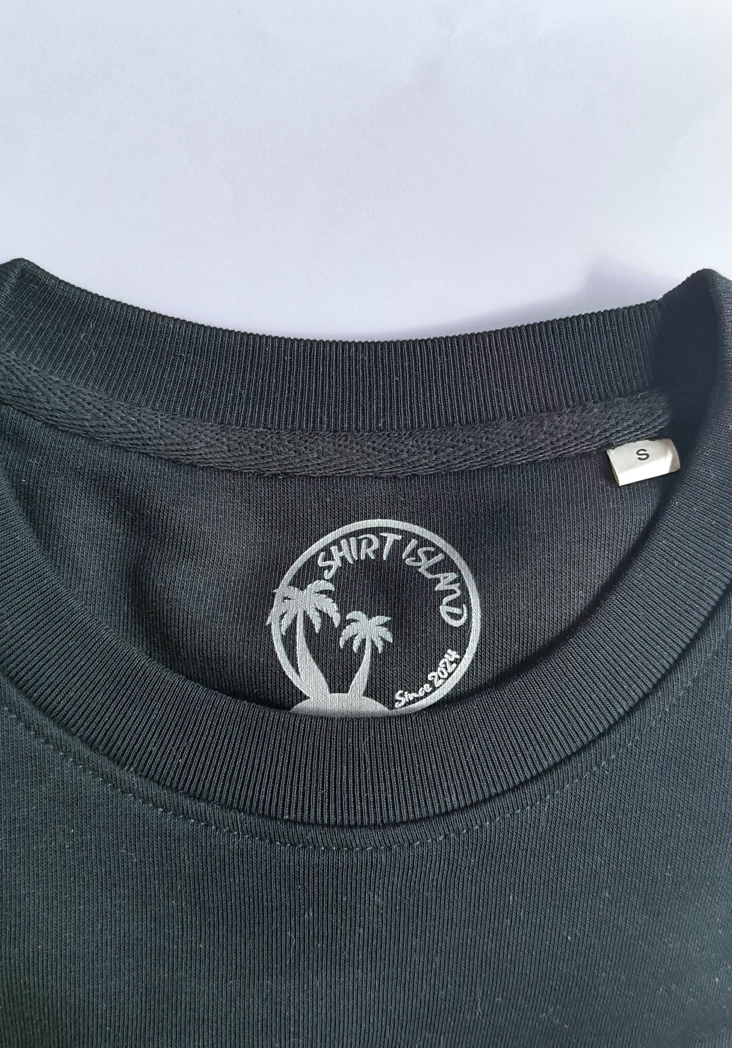 SWEATSHIRT BIO PREMIUM BEACH IN MY HEART FEMME SHIRT ISLAND SURF COL NOIR