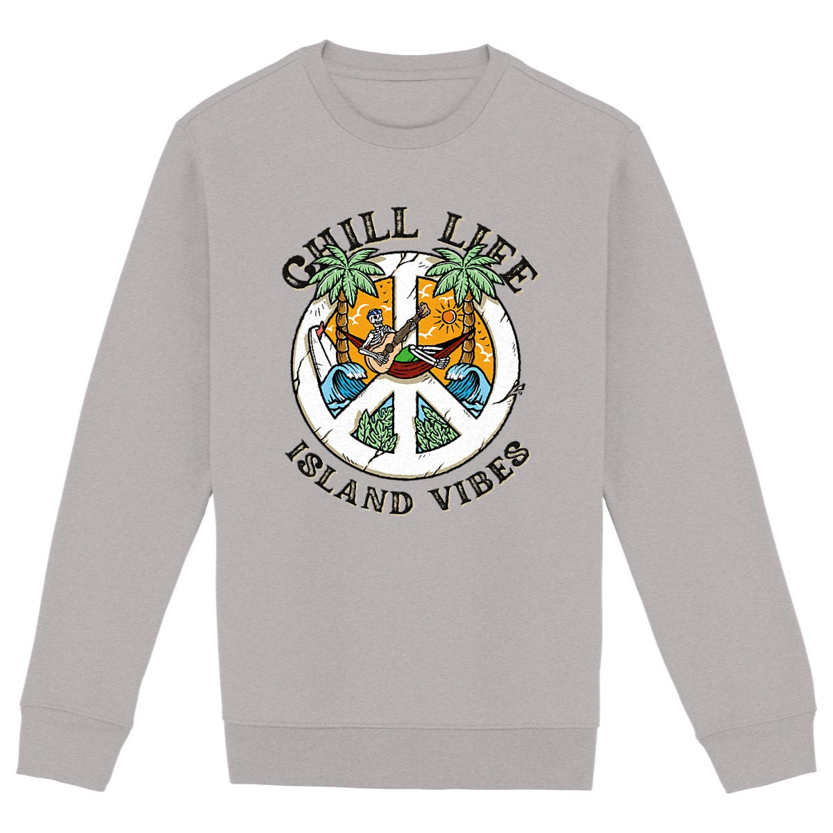 SWEATSHIRT BIO PREMIUM SURF CHILL LIFE SHIRT ISLAND GRIS