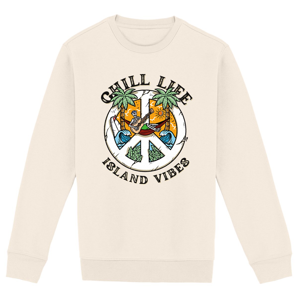 SWEATSHIRT BIO PREMIUM SURF CHILL LIFE SHIRT ISLAND IVOIRE