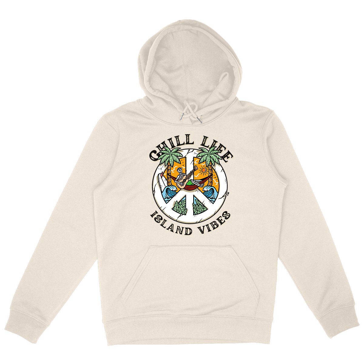 SWEATSHIRT A CAPUCHE PREMIUM BIO SURF CHILL LIFE SHIRT ISLAND IVOIRE