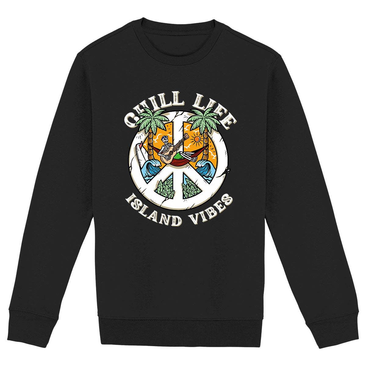 SWEATSHIRT BIO PREMIUM SURF CHILL LIFE SHIRT ISLAND NOIR