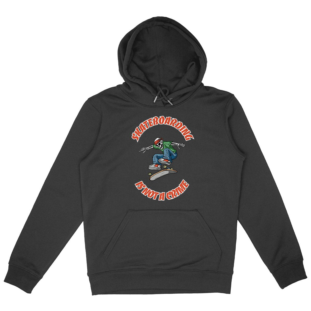 SWEATSHIRT A CAPUCHE BIO PREMIUM SKATEBOARDING IS NOT A CRIME SHIRT ISLAND NOIR