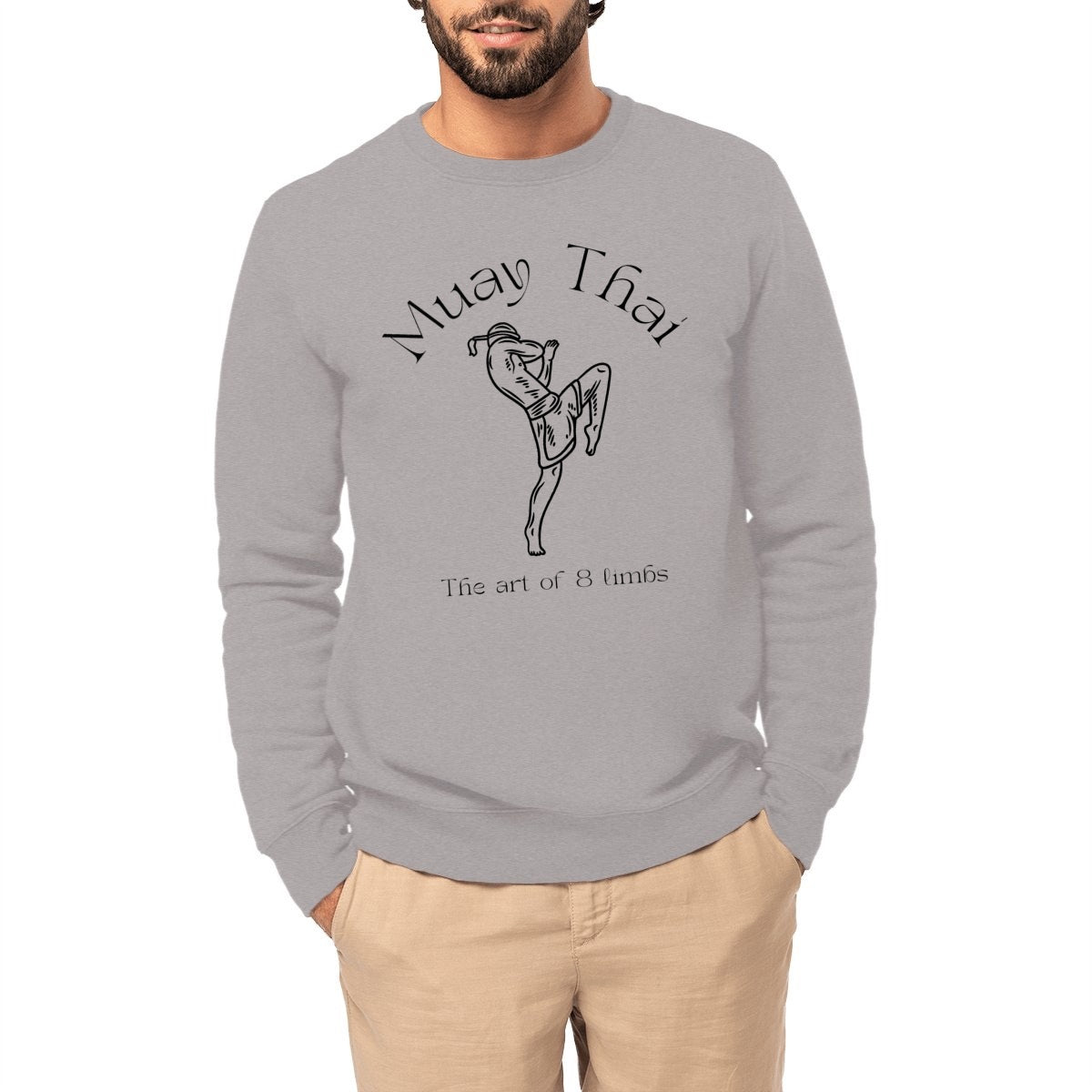 SWEATSHIRT BIO PREMIUM MUAY THAI SHIRT ISLAND GRIS MODEL