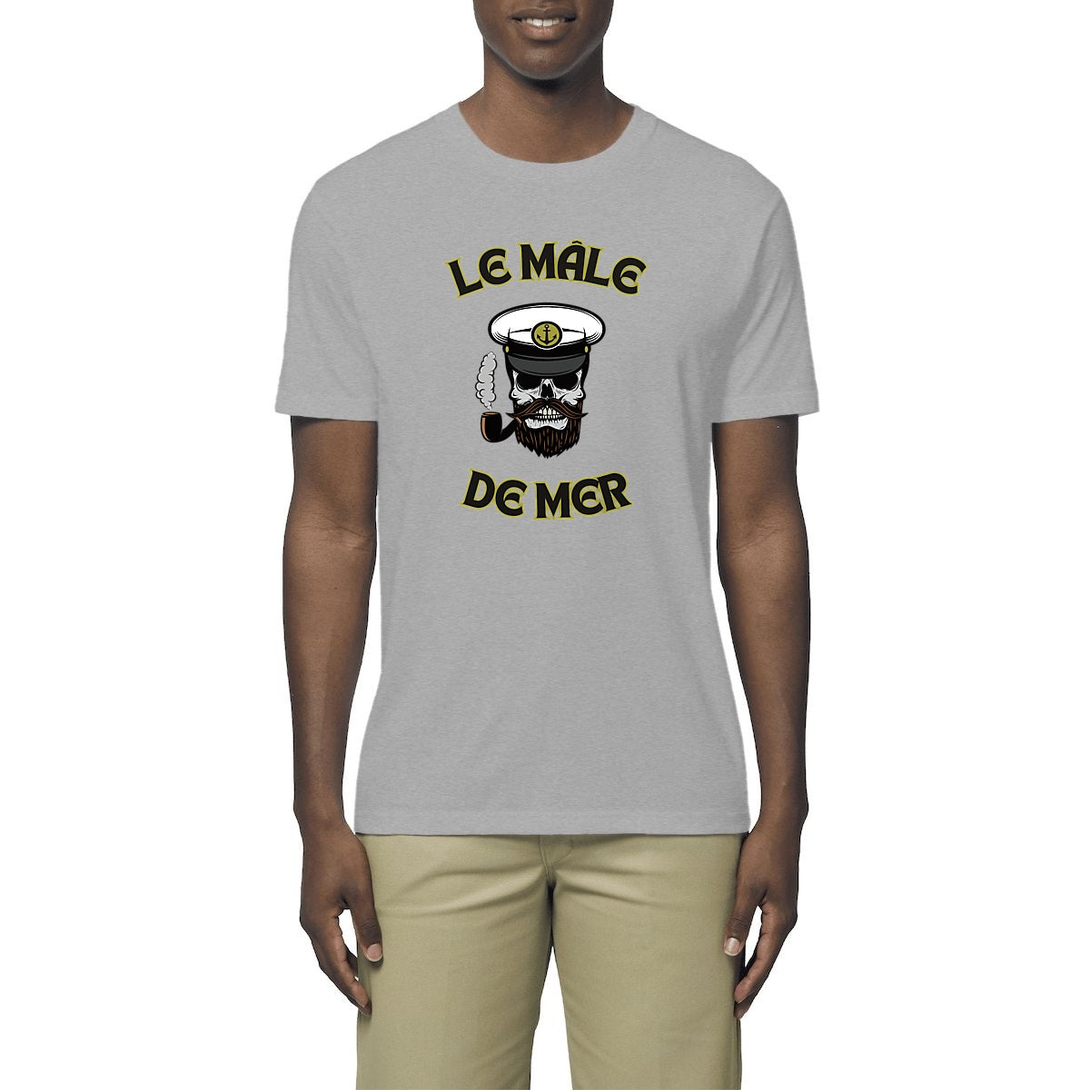 T-SHIRT BIO PREMIUM SURF LE MALE DE MER SHIRT ISLAND GRIS MODEL