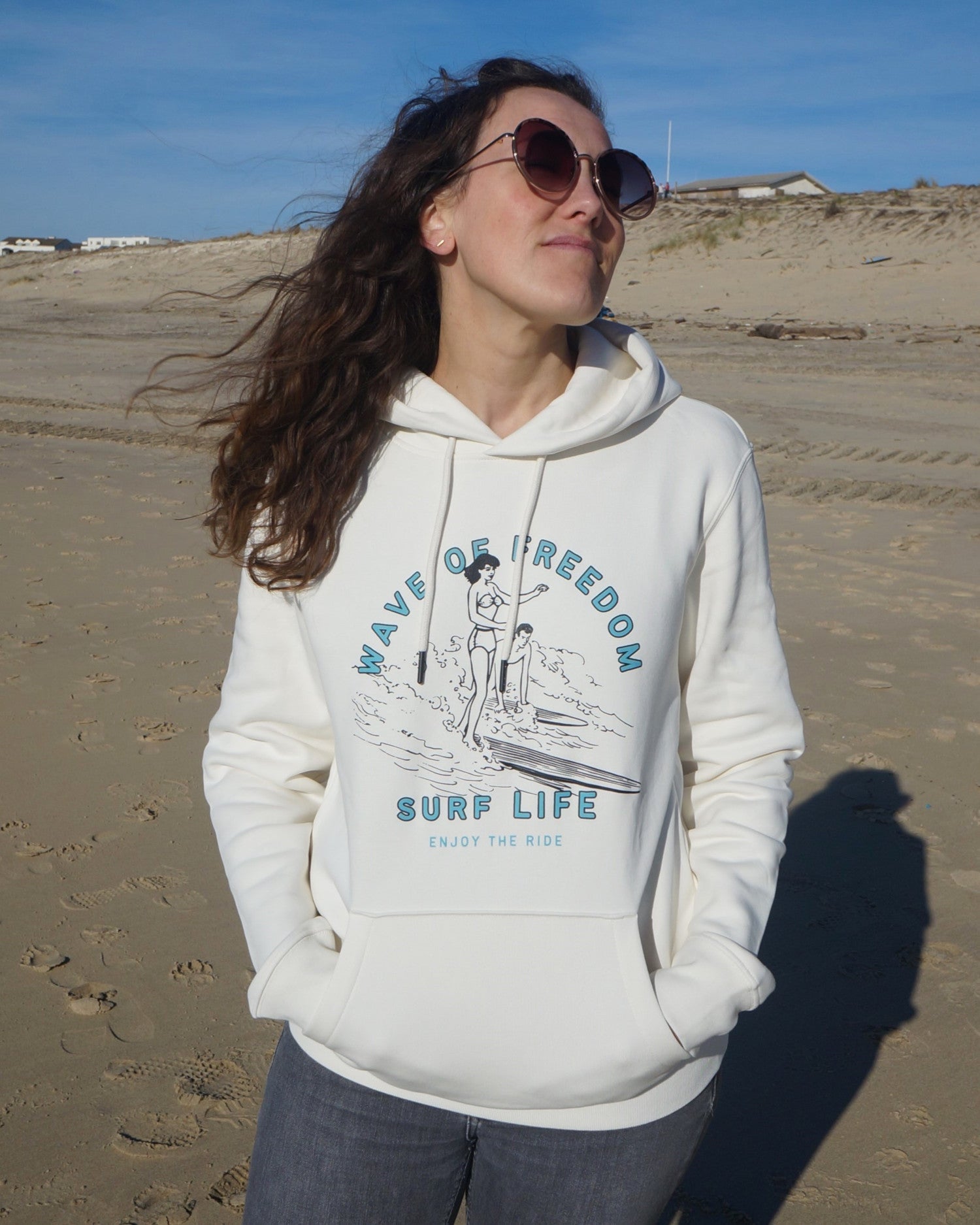 SWEATSHIRT TEE-SHIRTS FEMME BIO PREMIUM SURF SKATE SHIRT ISLAND IMPRIME EN FRANCE