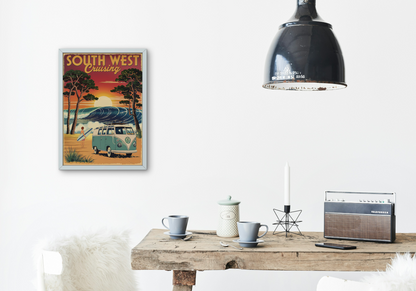 AFFICHE SURF VINTAGE SOUTH WEST CRUISING SHIRT ISLAND