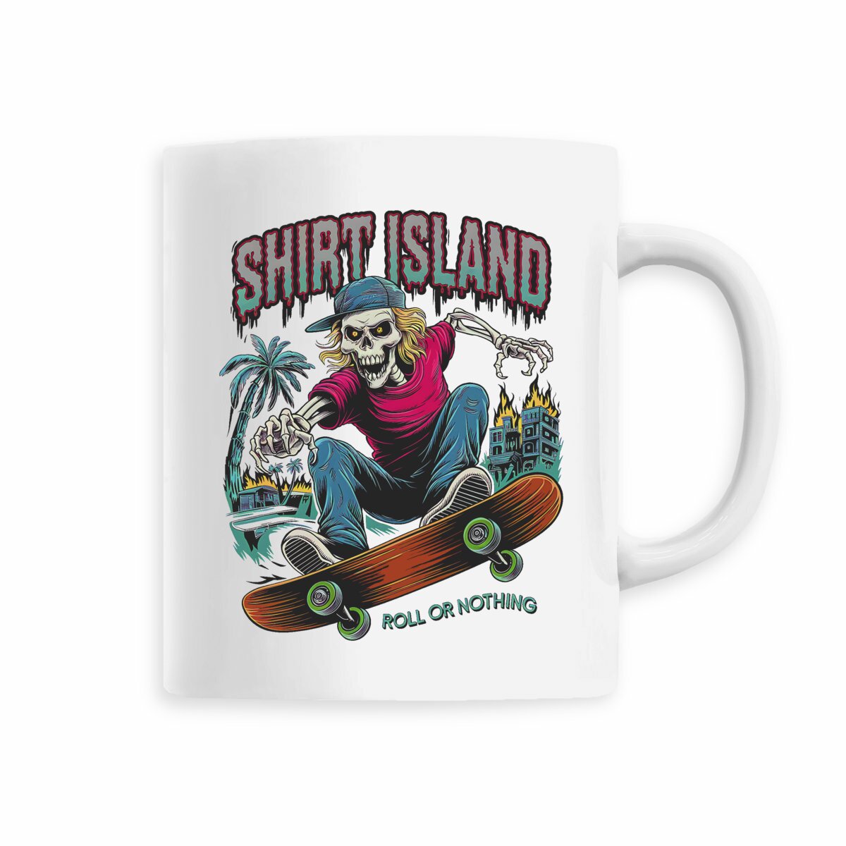 MUG CERAMIQUE SKATE SHIRT ISLAND - ROLL OR NOTHING