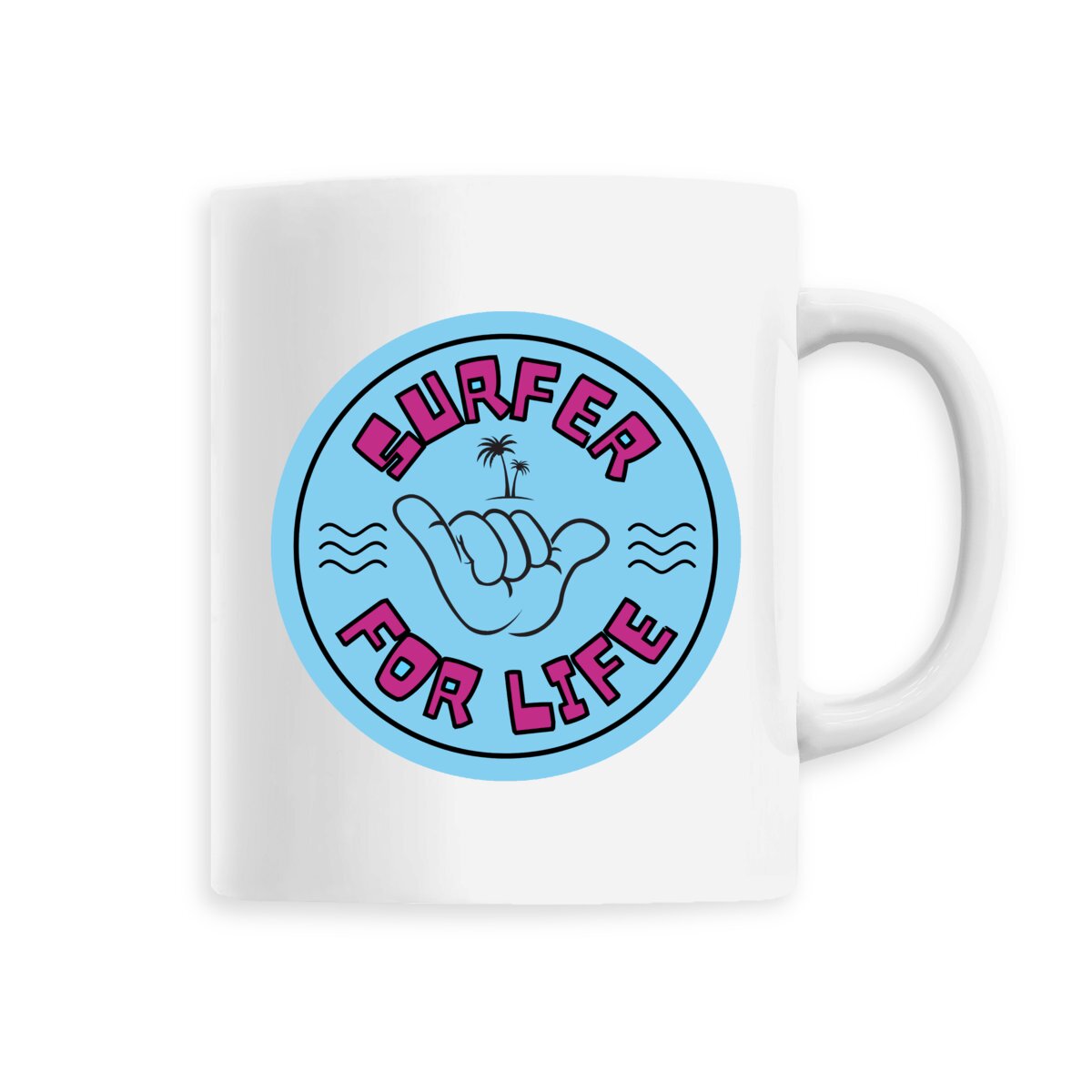 MUG CERAMIQUE SURF SURFER FOR LIFE SHIRT ISLAND