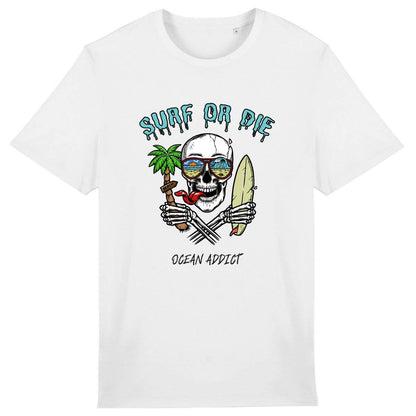 TEE SHIRT BIO PREMIUM SURF OR DIE SHIRT ISLAND BLANC