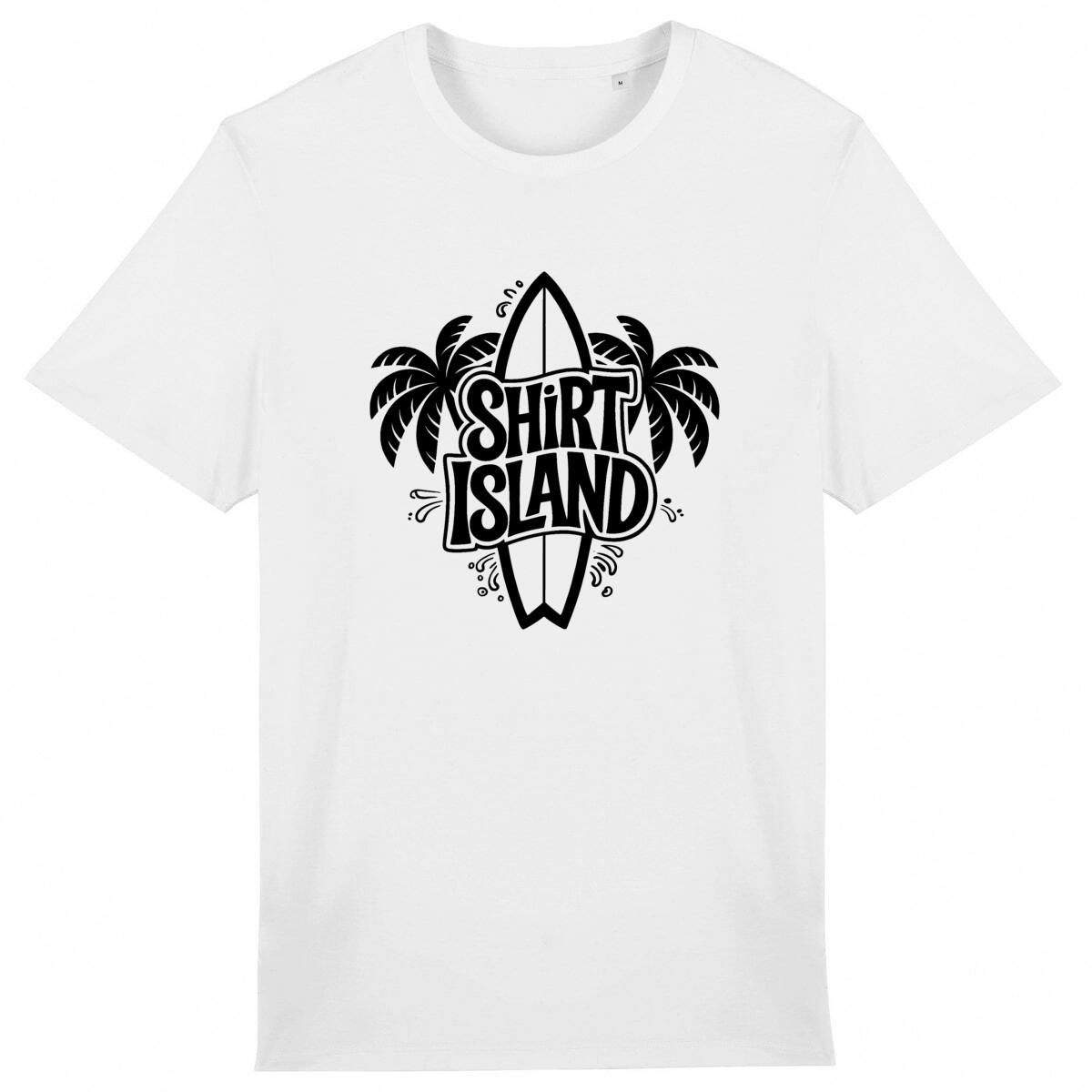 TEE SHIRT BIO PREMIUM SURF SHIRT ISLAND BLANC