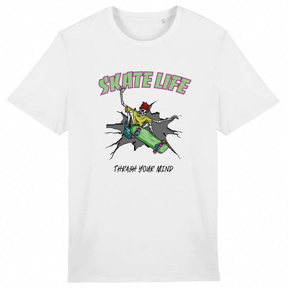 TEE SHIRT BIO PREMIUM SKATE LIFE SHIRT ISLAND BLANC