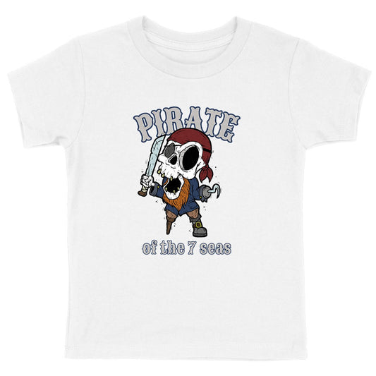 TEE SHIRT BIO KIDS PREMIUM SURF PIRATE SHIRT ISLAND BLANC