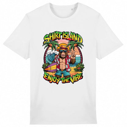 TEE SHIRT BIO PREMIUM SURF SHIRT ISLAND BLANC