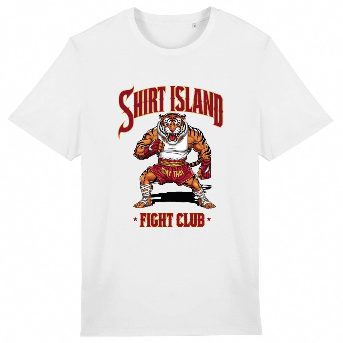 TEE SHIRT BIO PREMIUM MUAY THAI ARTS MARTIAUX MMA SHIRT ISLAND FIGHT CLUB BLANC