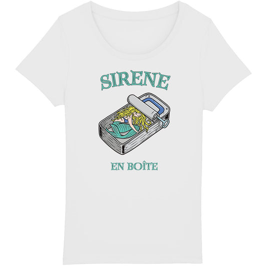 TEE SHIRT BIO PREMIUM FEMME SURF SIRENE SHIRT ISLAND BLANC