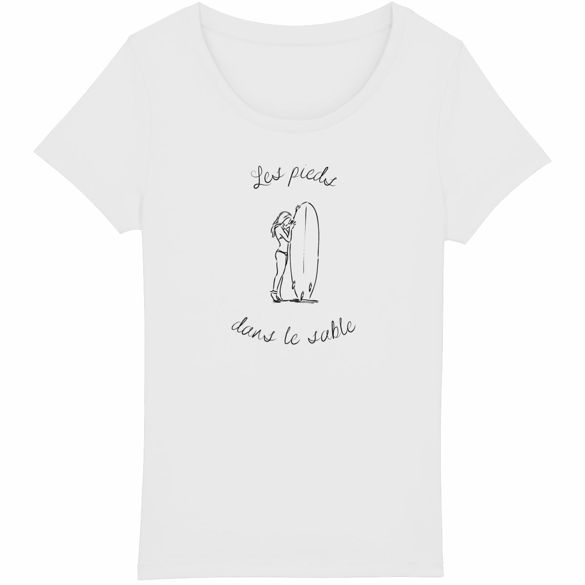 TEE SHIRT BIO PREMIUM SURF LES PIEDS DANS LE SABLE SHIRT ISLAND BLANC