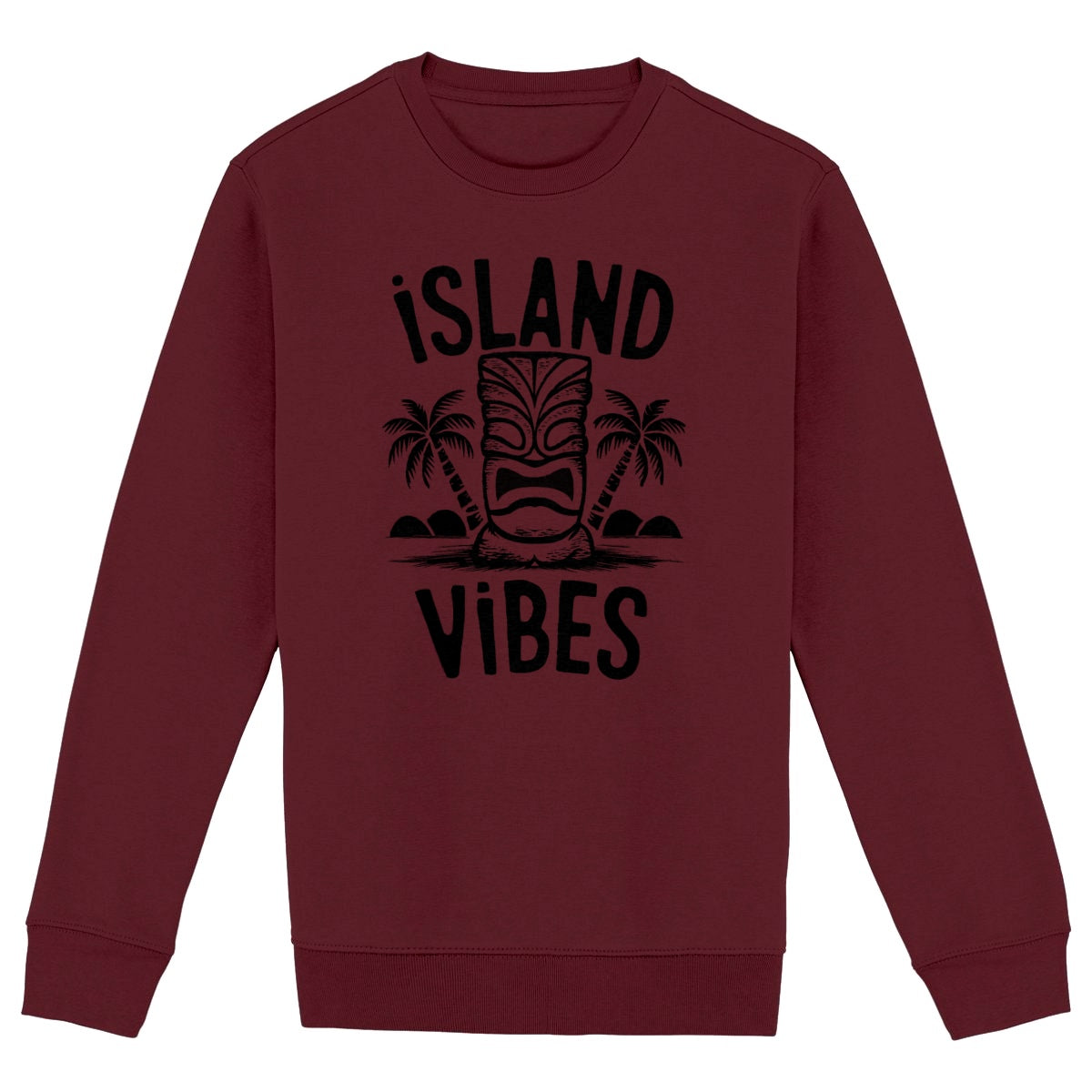 SWEATSHIRT BIO PREMIUM SURF ISLAND VIBES SHIRT ISLAND BORDEAUX