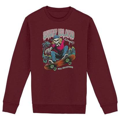 SWEATSHIRT BIO PREMIUM SKATE SHIRT ISLAND ROLL OR NOTHING SURF BORDEAUX