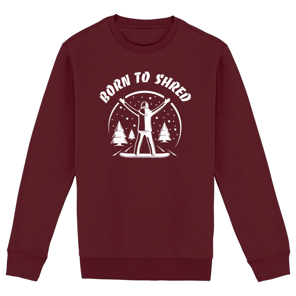 SWEATSHIRT BIO PREMIUM SNOWBOARD BORN TO SHRED SHIRT ISLAND BORDEAUX