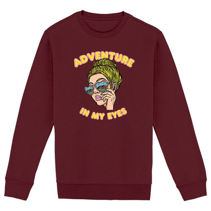 SWEATSHIRT BIO PREMIUM FEMME SURF ADVENTURE IN MY EYES SHIRT ISLAND BORDEAUX