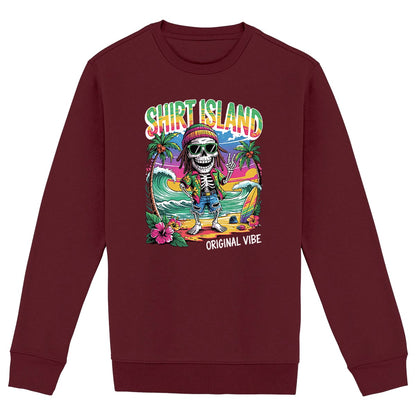 SWEATSHIRT BIO PREMIUM SURF RASTA ORIGINAL VIBE SHIRT ISLAND BORDEAUX