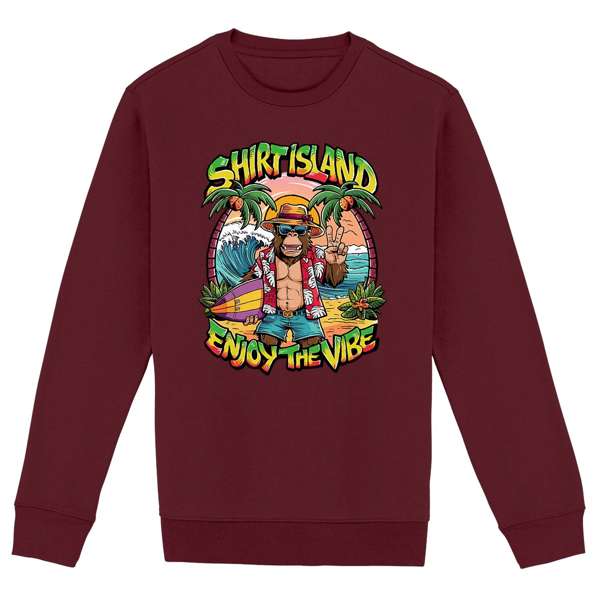 SWEATSHIRT BIO PREMIUM SURF SHIRT ISLAND BORDEAUX