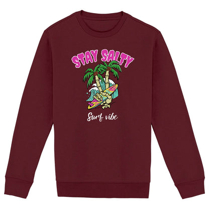 SWEATSHIRT BIO PREMIUM SURF STAY SALTY BORDEAUX