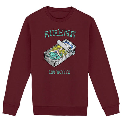 SWEATSHIRT BIO PREMIUM FEMME SURF SIRENE SHIRT ISLAND BORDEAUX