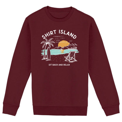 SWEATSHIRT BIO PREMIUM SURF SHIRT ISLAND BEACH BORDEAUX