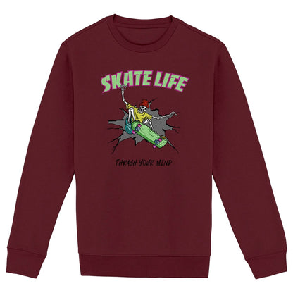 SWEATSHIRT BIO PREMIUM SKATE LIFE SHIRT ISLAND BORDEAUX