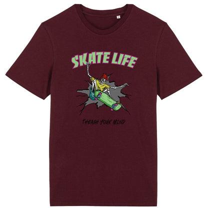 TEE SHIRT BIO PREMIUM SKATE LIFE SHIRT ISLAND BORDEAUX