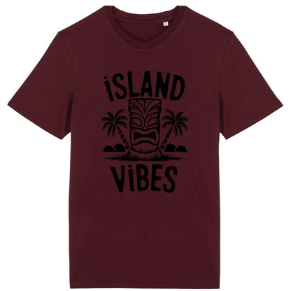 TEE SHIRT BIO PREMIUM SURF ISLAND VIBES SHIRT ISLAND BORDEAUX