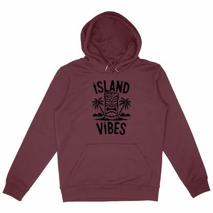 SWEATSHIRT A CAPUCHE BIO PREMIUM SURF ISLAND VIBES SHIRT ISLAND BORDEAUX