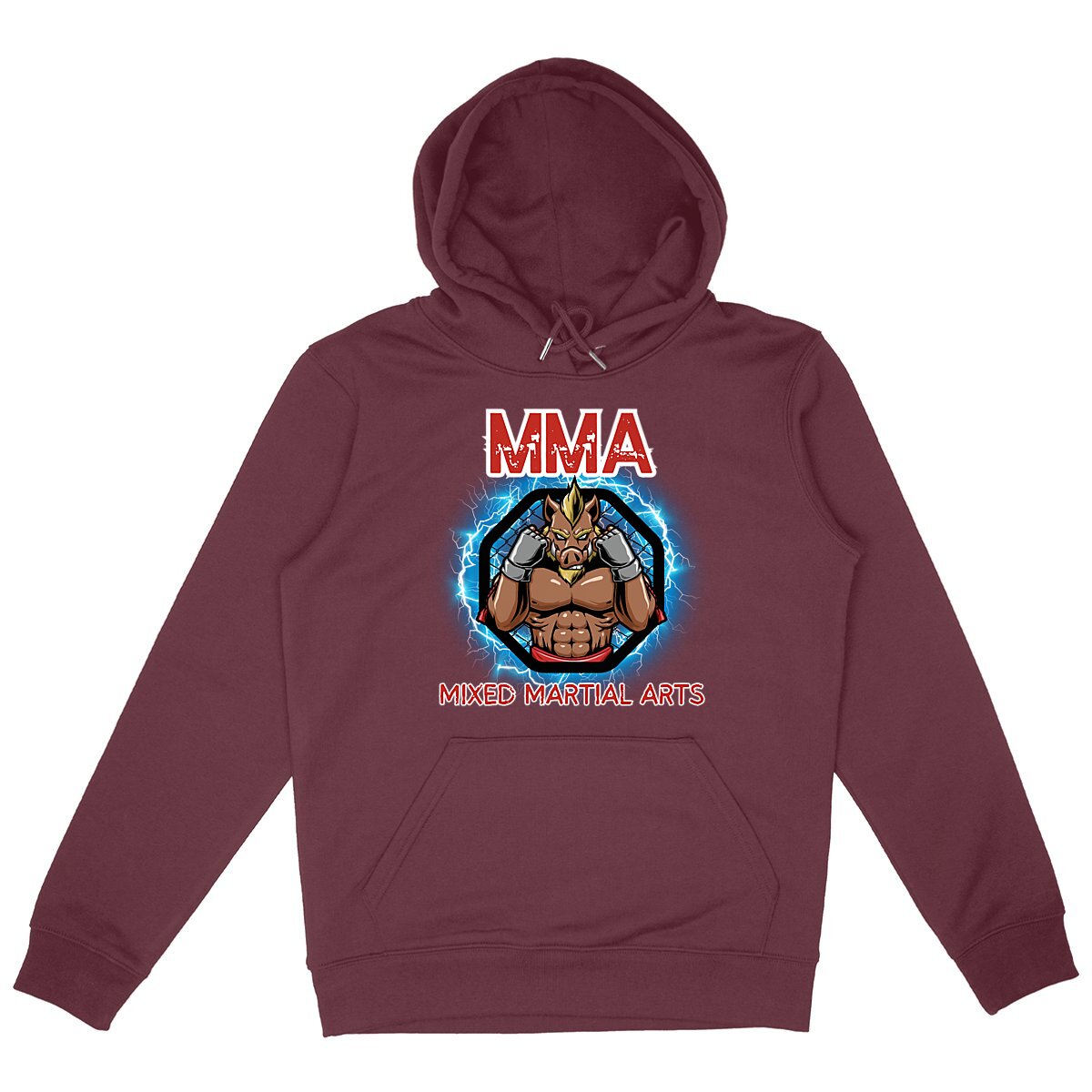 SWEATSHIRT A CAPUCHE BIO PREMIUM MMA SHIRT ISLAND BORDEAUX