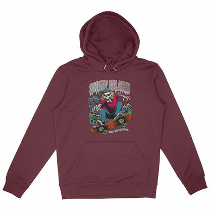 SWEATSHIRT A CAPUCHE BIO PREMIUM SKATE SURF SHIRT ISLAND ROLL OR NOTHING BORDEAUX