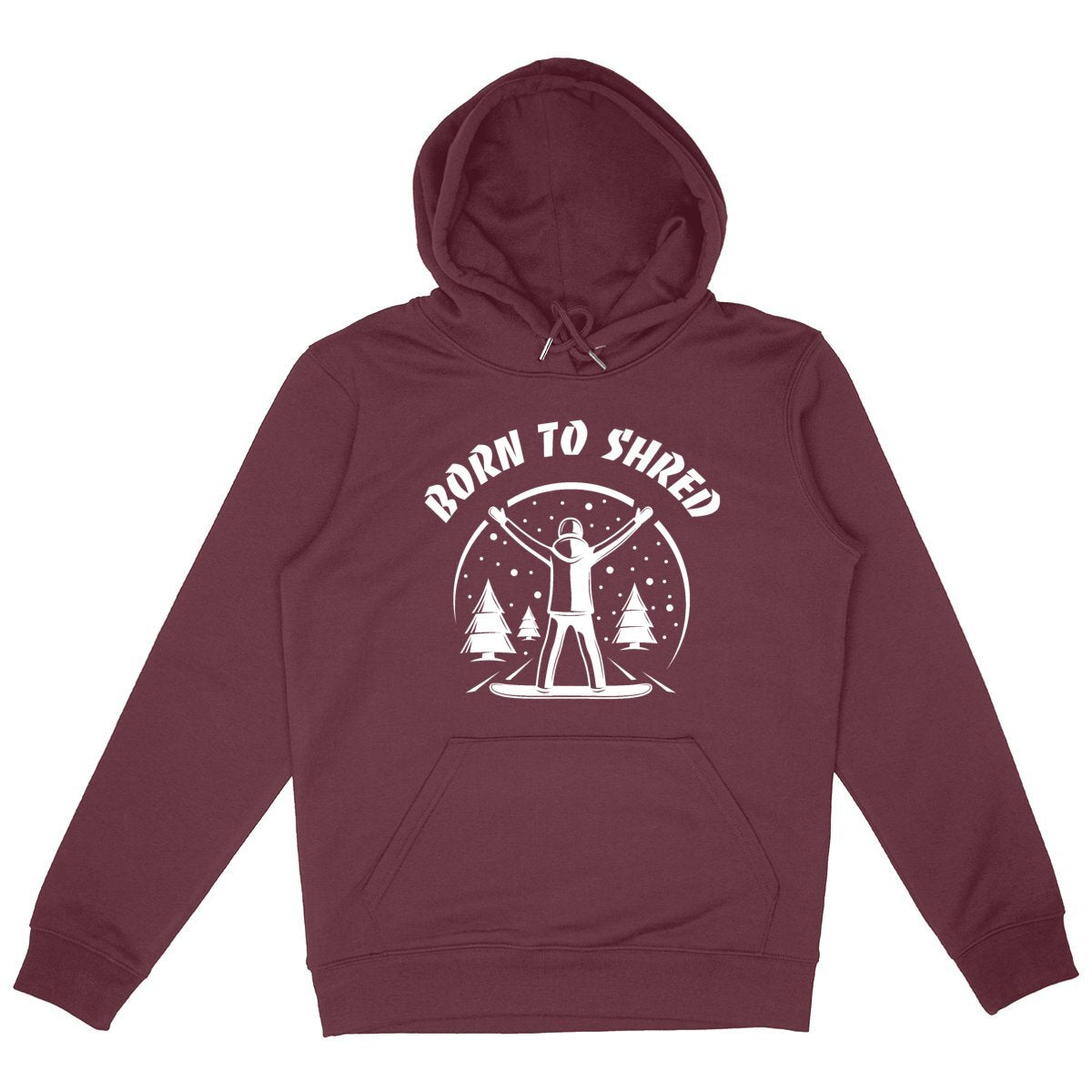 SWEATSHIRT A CAPUCHE BIO PREMIUM SNOWBOARD BORN TO SHRED SHIRT ISLAND BORDEAUX