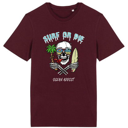 TEE SHIRT BIO PREMIUM SURF OR DIE SHIRT ISLAND BORDEAUX