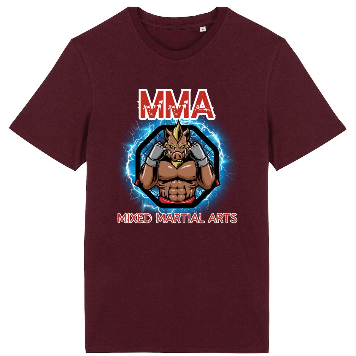 TEE SHIRT BIO PREMIUM MMA SHIRT ISLAND BORDEAUX