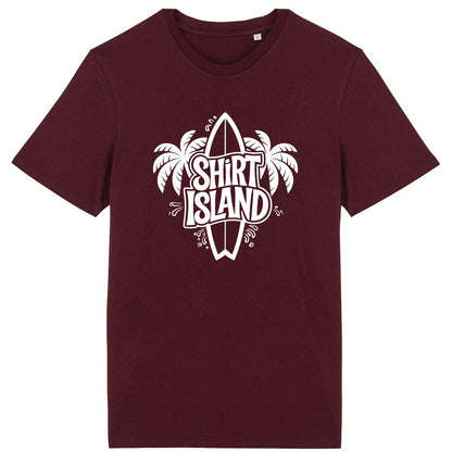 TEE SHIRT BIO PREMIUM SURF SHIRT ISLAND BORDEAUX