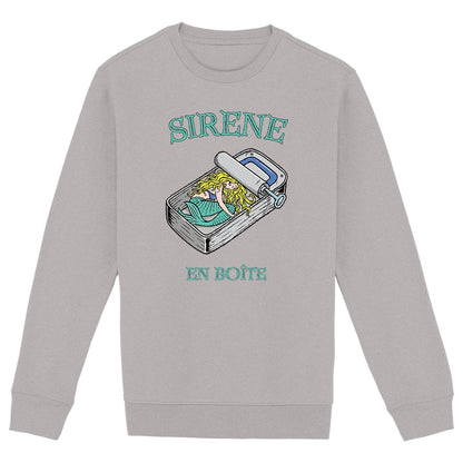 SWEATSHIRT BIO PREMIUM FEMME SURF SIRENE SHIRT ISLAND GRIS