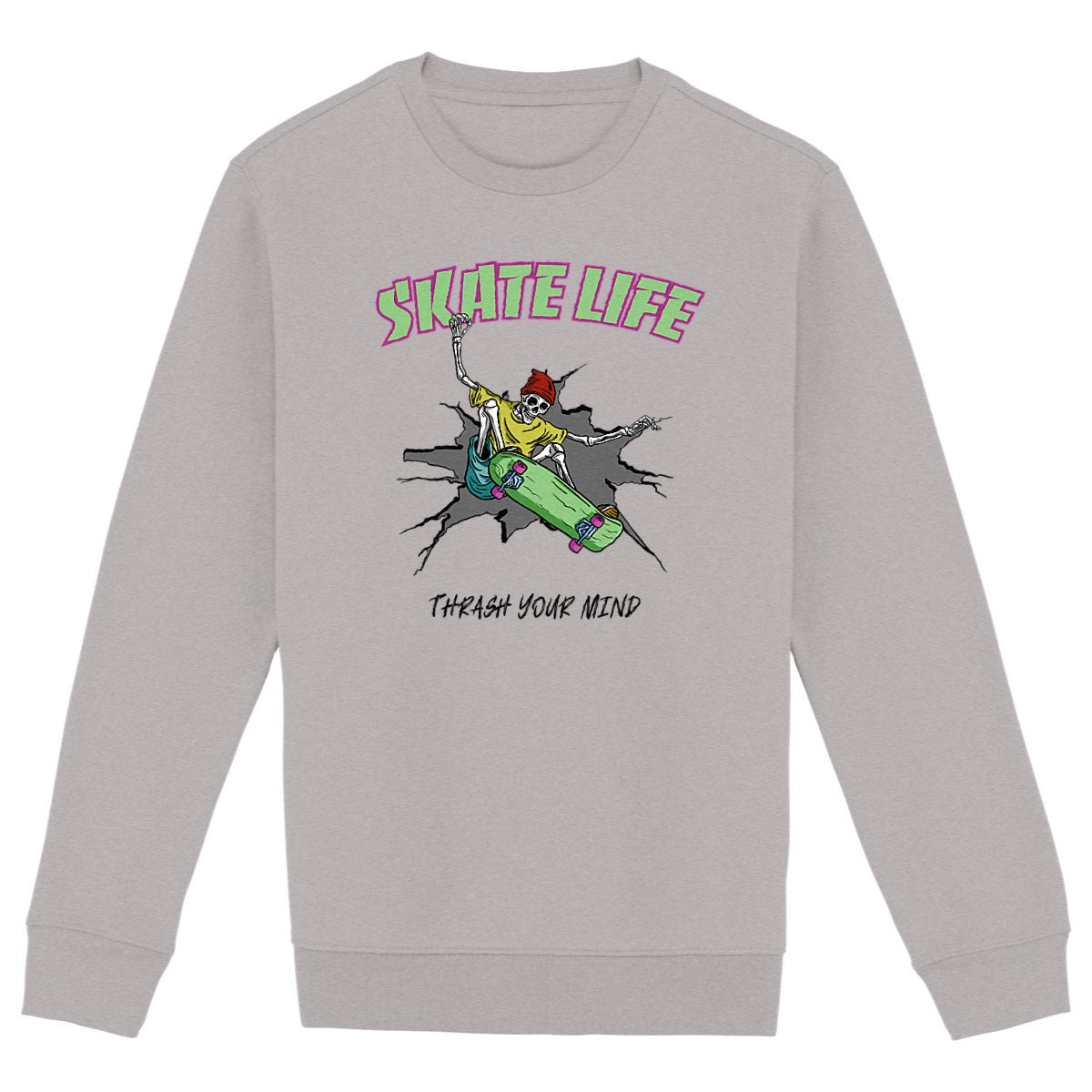 SWEATSHIRT BIO PREMIUM SKATE LIFE SHIRT ISLAND GRIS