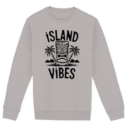 SWEATSHIRT BIO PREMIUM SURF ISLAND VIBES SHIRT ISLAND GRIS